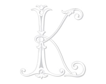 Custom monogram digital download, Letter K monogram, wedding monogram, vintage wedding monogram