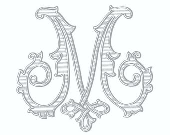 Antique Monogram Design - M - Vintage Wedding Logo