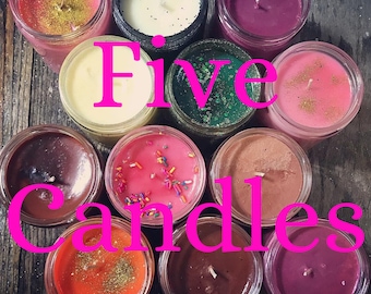 FIVE 100% Soy Wax Candles