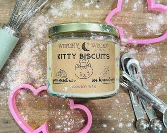 Kitty Biscuits~ you need em~ we knead em 100% Soy Wax Candle