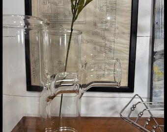 Vintage Kimex Industrial Glass Chemical Pipe Fitting