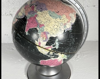 Vintage Replogle 12" Starlight Black World Globe.