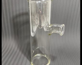 Vintage Kimex industrial glass chemical pipe fitting reducer.