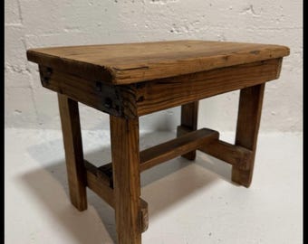 Antique Pine Foot Stool. 1940's.
