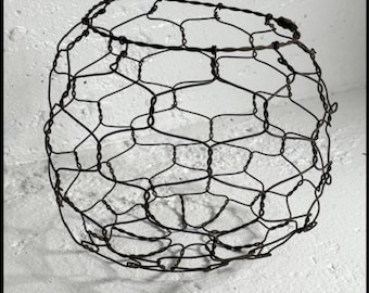 Vintage French farmhouse twisted wired handmade basket