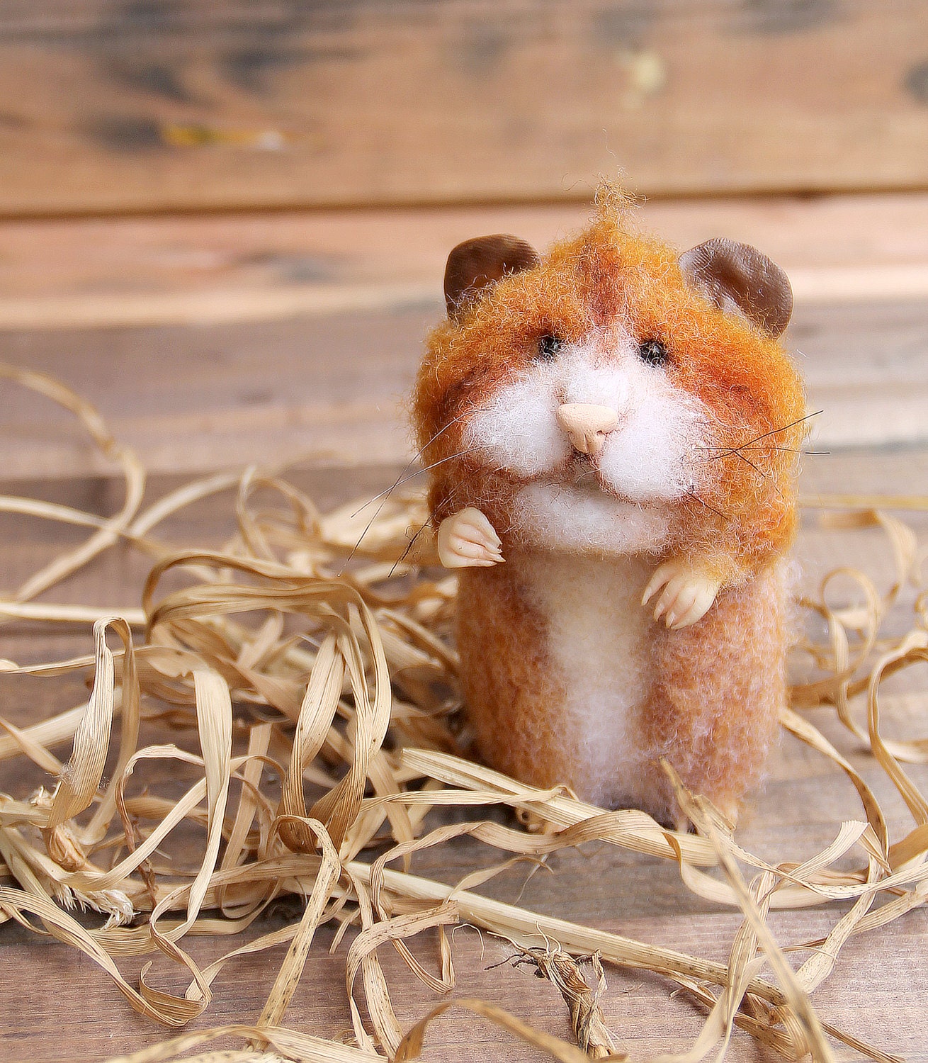 Needle felt realistic hamster with pampkin felted mouse Etsy