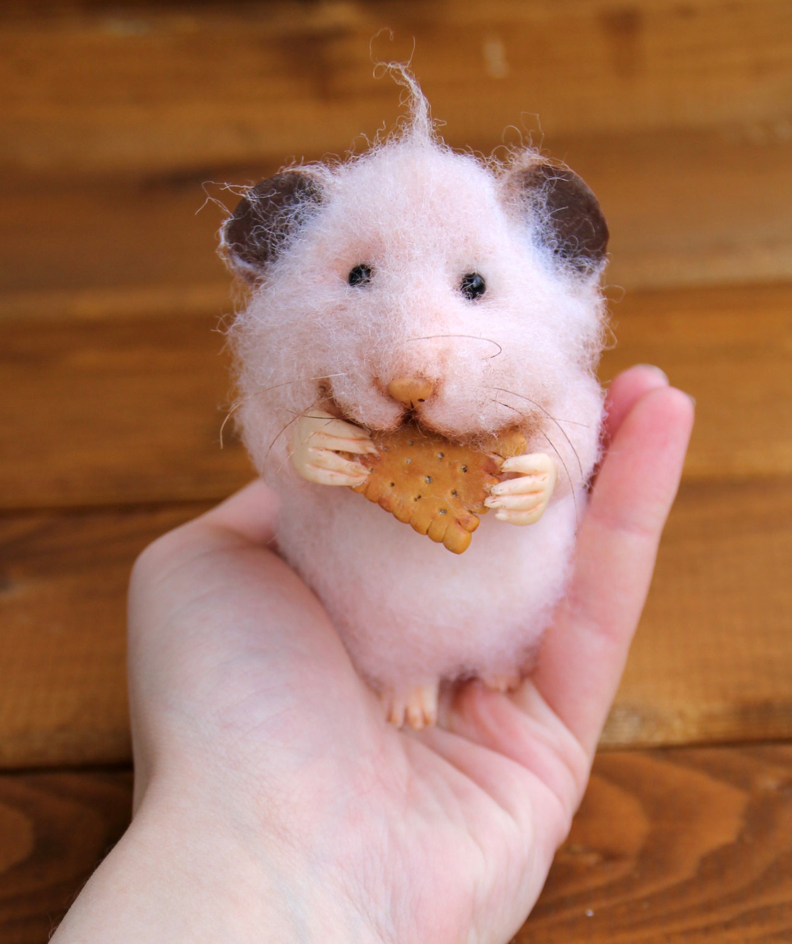 Needle felt realistic hamster with cookie felted mouse Etsy