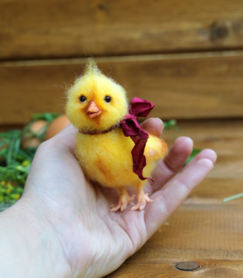 Needle felted realistic chick realistic felt chicken needle Etsy