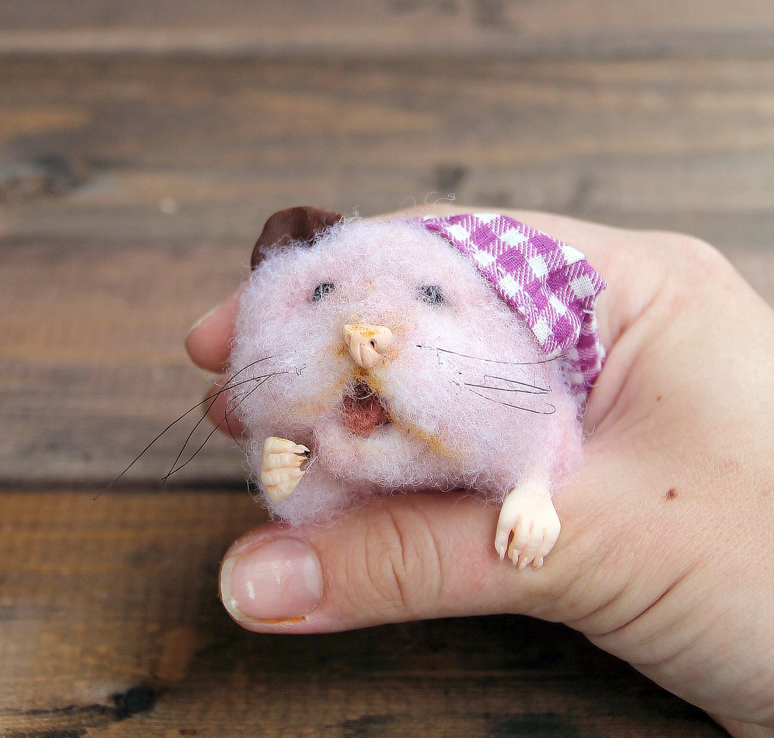 Needle feltrd yawning hamster sleepy hamster with Etsy