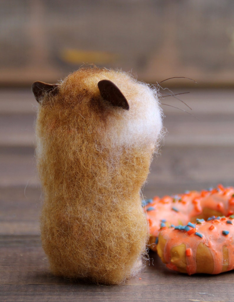 Needle felt realistic hamster with donut felted mouse felted Etsy