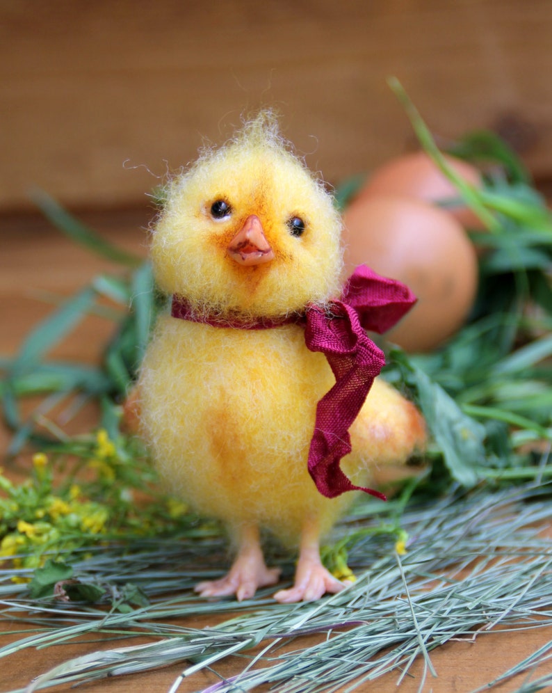 Needle felted realistic chick realistic felt chicken needle Etsy