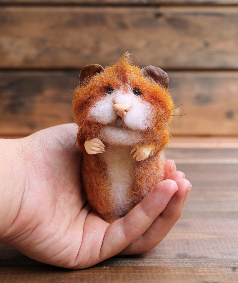 Needle felt realistic hamster with pampkin felted mouse Etsy