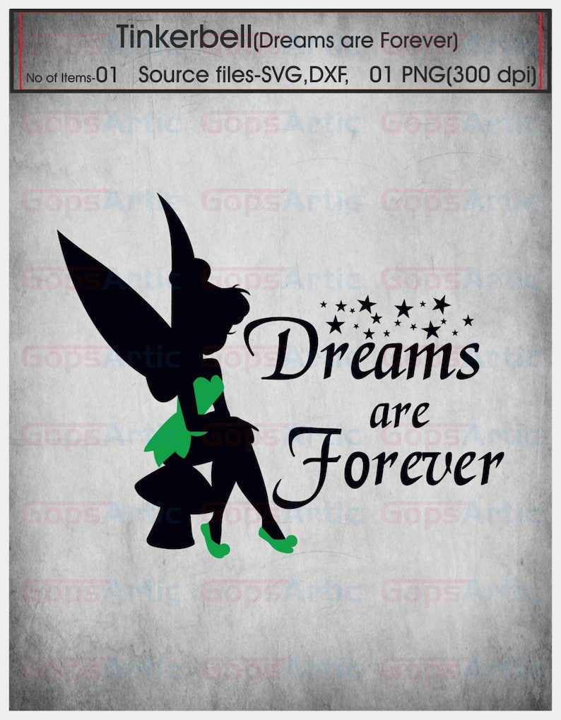 Tinkerbell-Dreams are ForeverSVG,DXF,PNG files image 1
