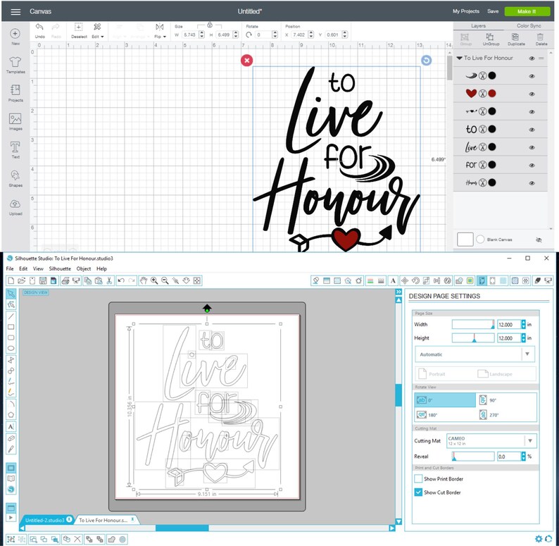 To Live For Honour-SVG,DXF,EPS,Png files