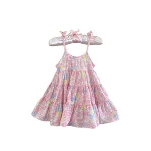 Size 3 Her Majesty Pastel Floral Cotton Toddler Sleeveless Sun Dress 4315572193