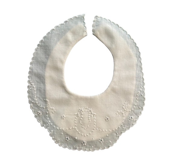 White Cotton Batiste Embroidered Baby Bib 16562532