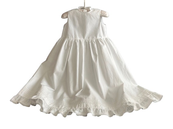 26" CHRISTENING Baptism White Cotton Long Pettico… - image 1