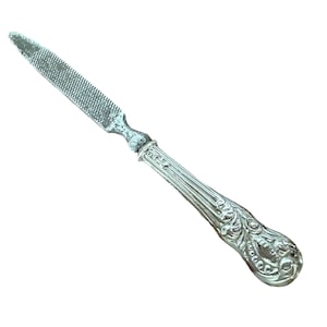 3" Antique Victorian Miniature Sterling Silver Handle Nail File