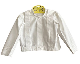 Size 12 - 18 Months Victorian Edwardian Antique White Cotton Baby Shirt Blouse 1528625965