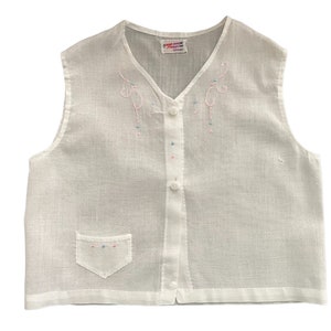 Vintage Embroidered Cotton Baby Shirt - Size 3 Months