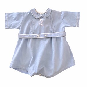 Size 9 Months Blue Embroidered LAMB Cotton Infant Baby Romper 1780776310
