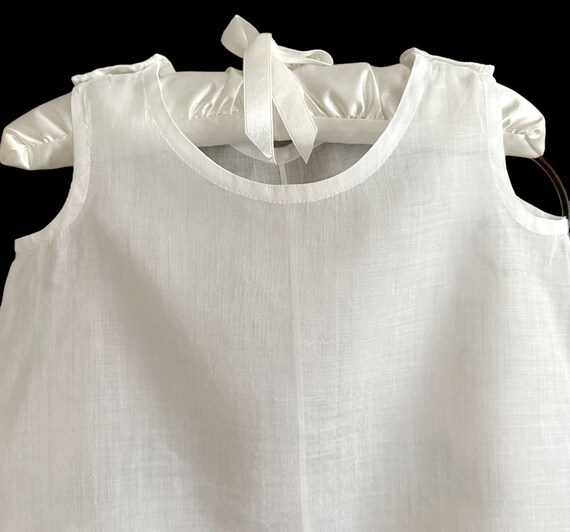 15 1/4" Fine White Cotton w/ Tatting Toddler Baby… - image 3