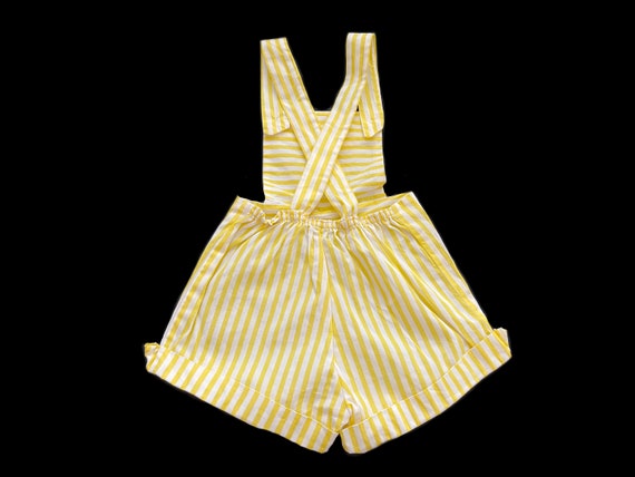 Size 3 NOS Thomas Yellow Stripe Cotton Sunsuit Ro… - image 4