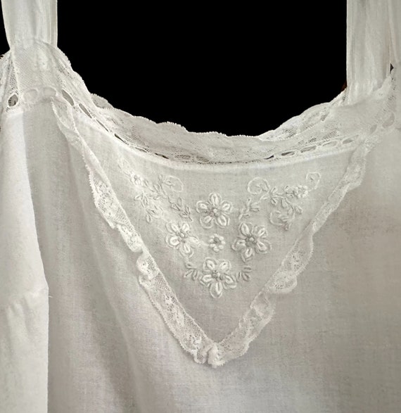 Size 36 Antique White Step In Camisole Chemise Te… - image 3