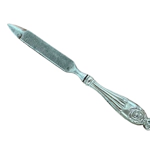 3 1/4" Antique Victorian Miniature Sterling Silver Handle Nail File