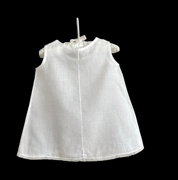15 1/4" Fine White Cotton w/ Tatting Toddler Baby… - image 5