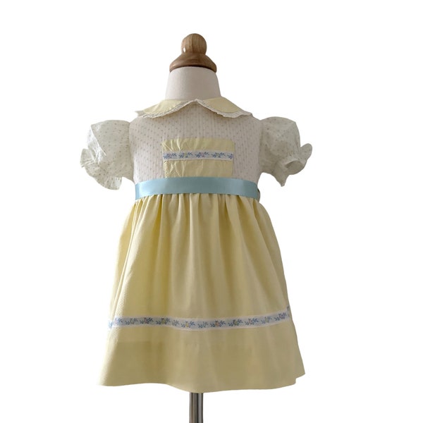 Size 24 Months Loomcraft Fairy-Tale Yellow Cotton Dress 1548005463