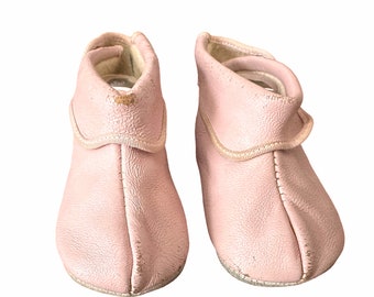 Size 1 or 2 Pink Leather Baby or Doll Shoes 1613139413