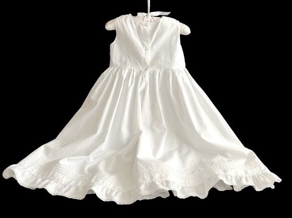 26" CHRISTENING Baptism White Cotton Long Pettico… - image 5