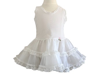 AS IS 14 1/2" Size 2 Her Majesty Circle White Nylon Toddler Full Petticoat Slip for Party Dress Double Skirt 1571630525