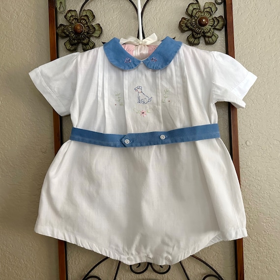 Size 9 - 12 Months 1940s Philippines White Cotton… - image 2