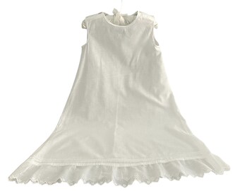 27 1/2" Plain CHRISTENING Baptism Fine White Cotton Long Petticoat Slip 1572568133