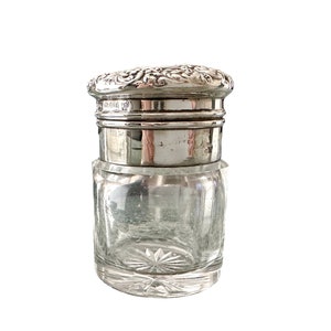 Antique Unger Brothers Sterling Silver & Glass Perfume Bottle
