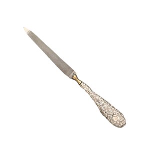 7" Antique Victorian Ornate Sterling Silver Nail File