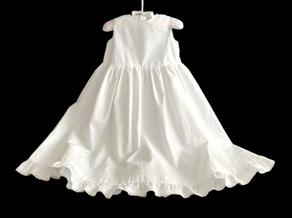 26" CHRISTENING Baptism White Cotton Long Pettico… - image 2