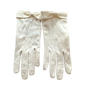 Girls Toddler Vintage Cream / Off White Nylon Gloves Hong Kong 1445418143