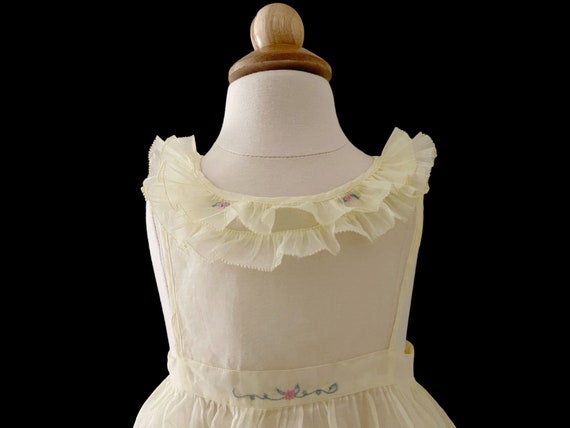 Size 3 Nannette Yellow Organdy Embroidered Toddle… - image 3