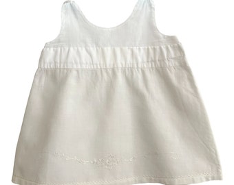 15 1/2" Fine Off White Cotton & Wool Embroidery Infant Baby Slip Petticoat 1515655458