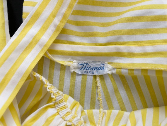 Size 1 NOS Thomas Yellow Stripe Cotton Sunsuit Ro… - image 5