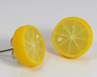 Real 925 Sterling Silver Cut Out Lemon Slice Stud Earrings Fruit Summer Food Real 925 Sterling Silver Cut Out Lemon Slice Stud Earrings Fruit Summer Food