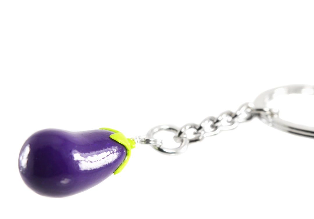 Eggplant Keychain Etsy