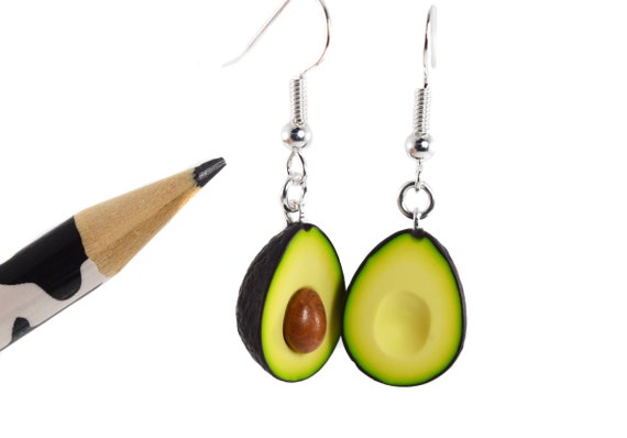 fruit series earrings and Mothers Day gifts avocado earrings short earrings HANGO fashionable and versatile creative earrings birthday parties suitable for Valentines Day gifts 