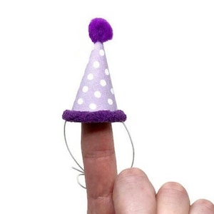 Purple Polka Dot Party Hat, Hedgehog Party Hat, Chicken Party Hat, Ferret Party Hat, Polka Dot Birthday Hat, Hat for Guinea Pigs