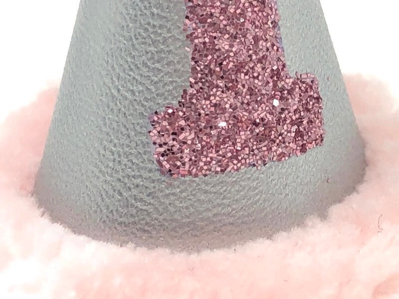 Rabbit Hat Bunny Hat Mini Baby Pink and Silver Birthday Hat Hedgehog Party Hat Guinea Pig Hat Ferret Party Hat Chicken Party Hat