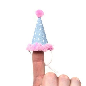 Denim Dot Party Hat, Hedgehog Party Hat, Chicken Party Hat, Ferret Party Hat, Polka Dot Birthday Hat, Hat for Guinea Pigs