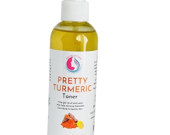 Tônico de cúrcuma Pretty, clareamento da pele, cuidados naturais com a pele, brilho da pele, todos os tipos de pele.